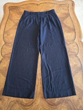 J.Crew Essential Wide Leg Pant Black Womens Size 8 Classic Professional Wear